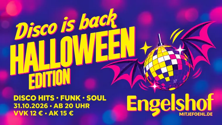 Flyer: Disco is back – Halloween Edition, Bürgerzentrum Engelshof