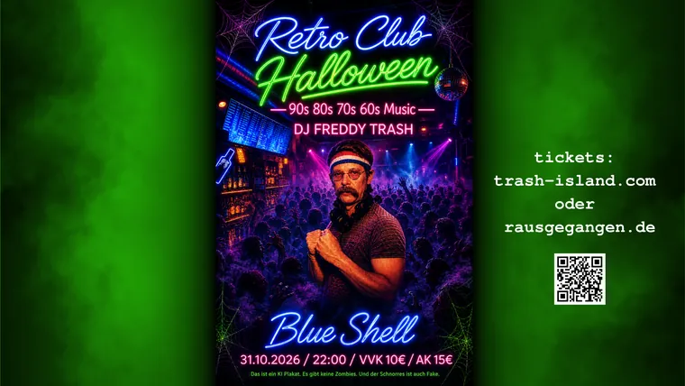Flyer: Halloween Retro Club, Blue Shell