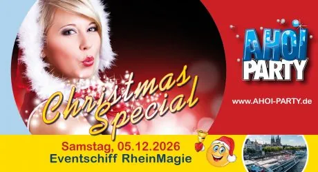 Flyer: AHOI-Party Christmas Special, Eventschiff RheinMagie